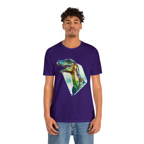 Stained Glass Velociraptor - Short Sleeve Tee